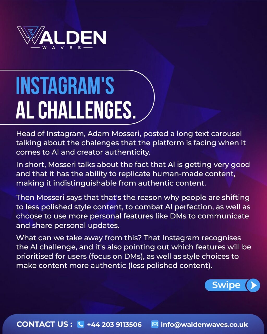 Instagram post from waldenwaves. This post is in position 1.